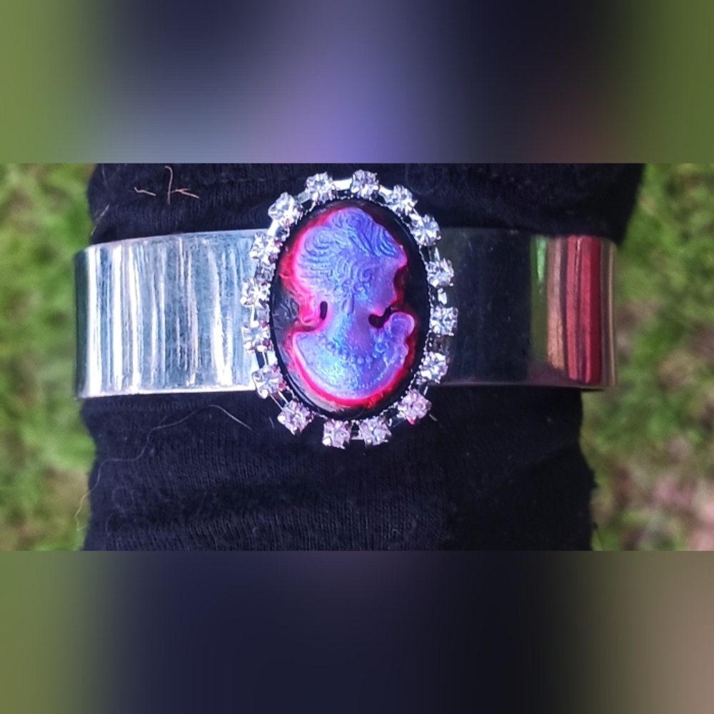 Cameo Metal Cuff Bracelet